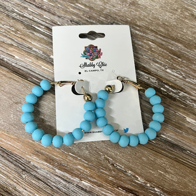 Clay Beaded Hoops - Baby Blue Shabby Chic Boutique and Tanning Salon