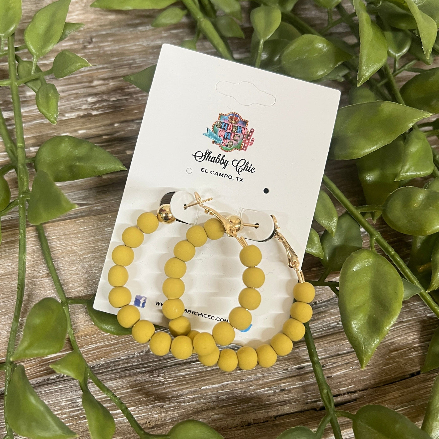 Clay Beaded Hoops - Mustard Shabby Chic Boutique and Tanning Salon