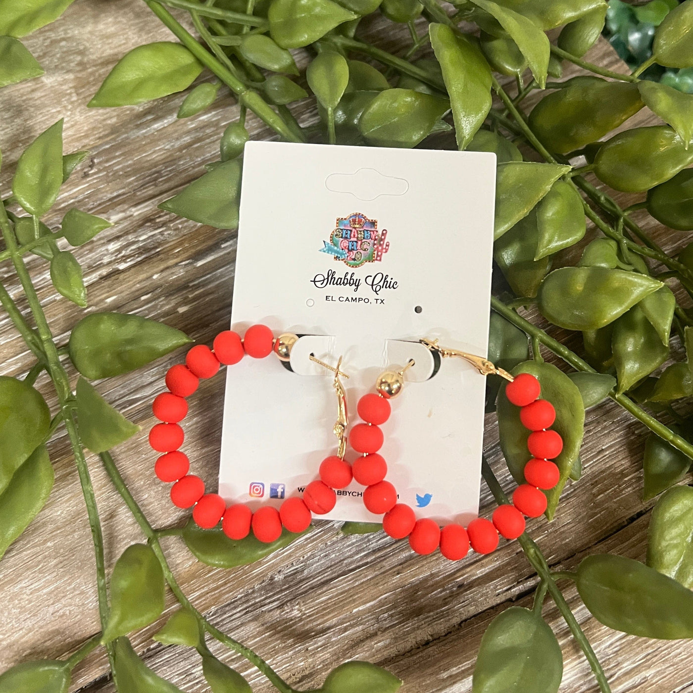Clay Beaded Hoops - Red Shabby Chic Boutique and Tanning Salon