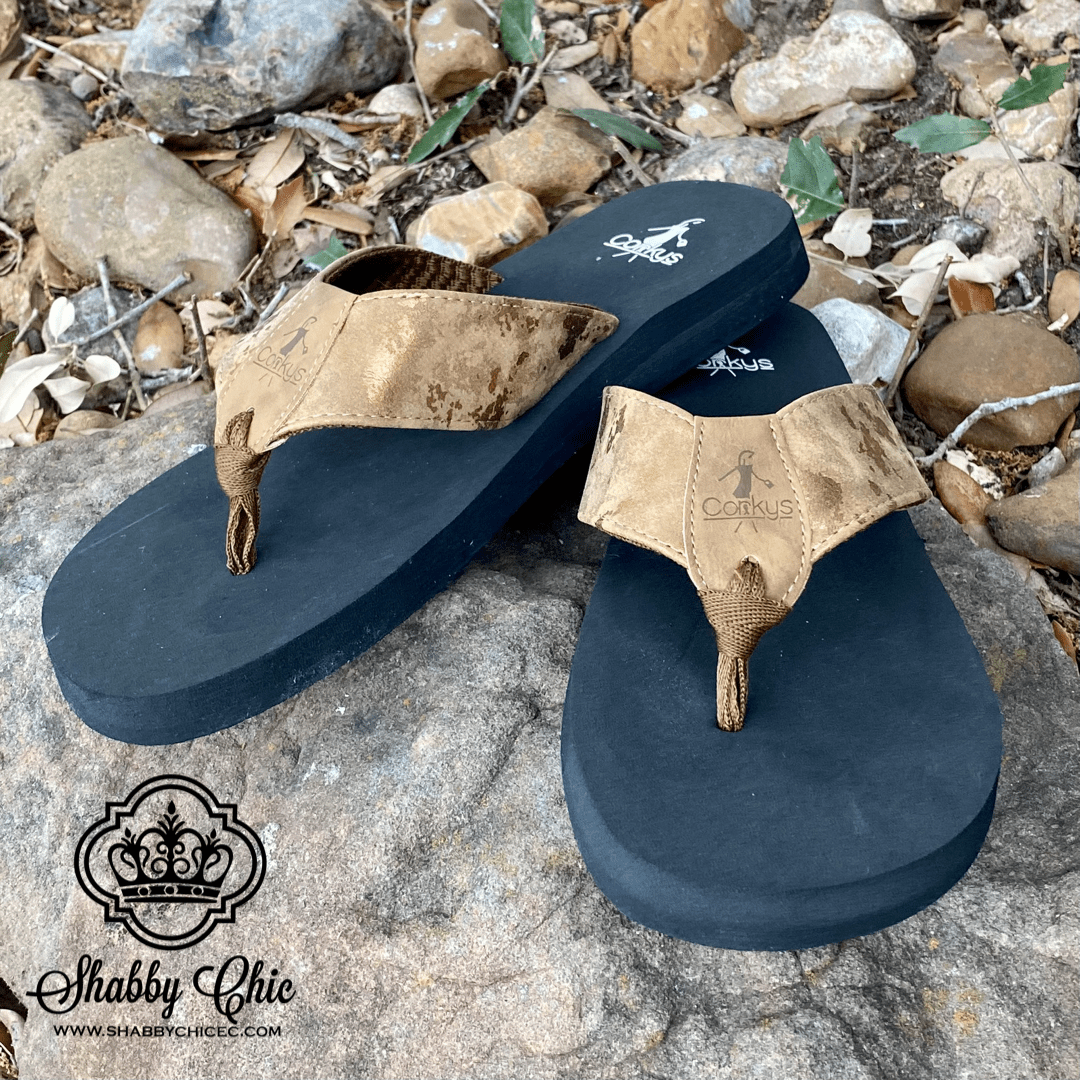 Clover Bronze Flip Flops Shabby Chic Boutique and Tanning Salon