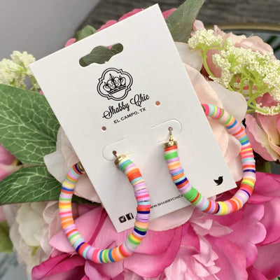 Colorful Hoop earrings Shabby Chic Boutique and Tanning Salon