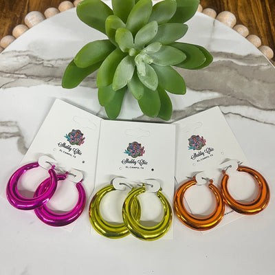 Colorful Hoop Earrings Shabby Chic Boutique and Tanning Salon