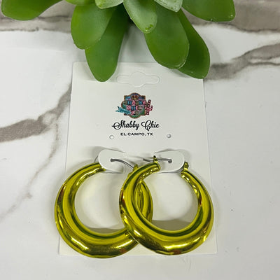 Colorful Hoop Earrings Shabby Chic Boutique and Tanning Salon Green
