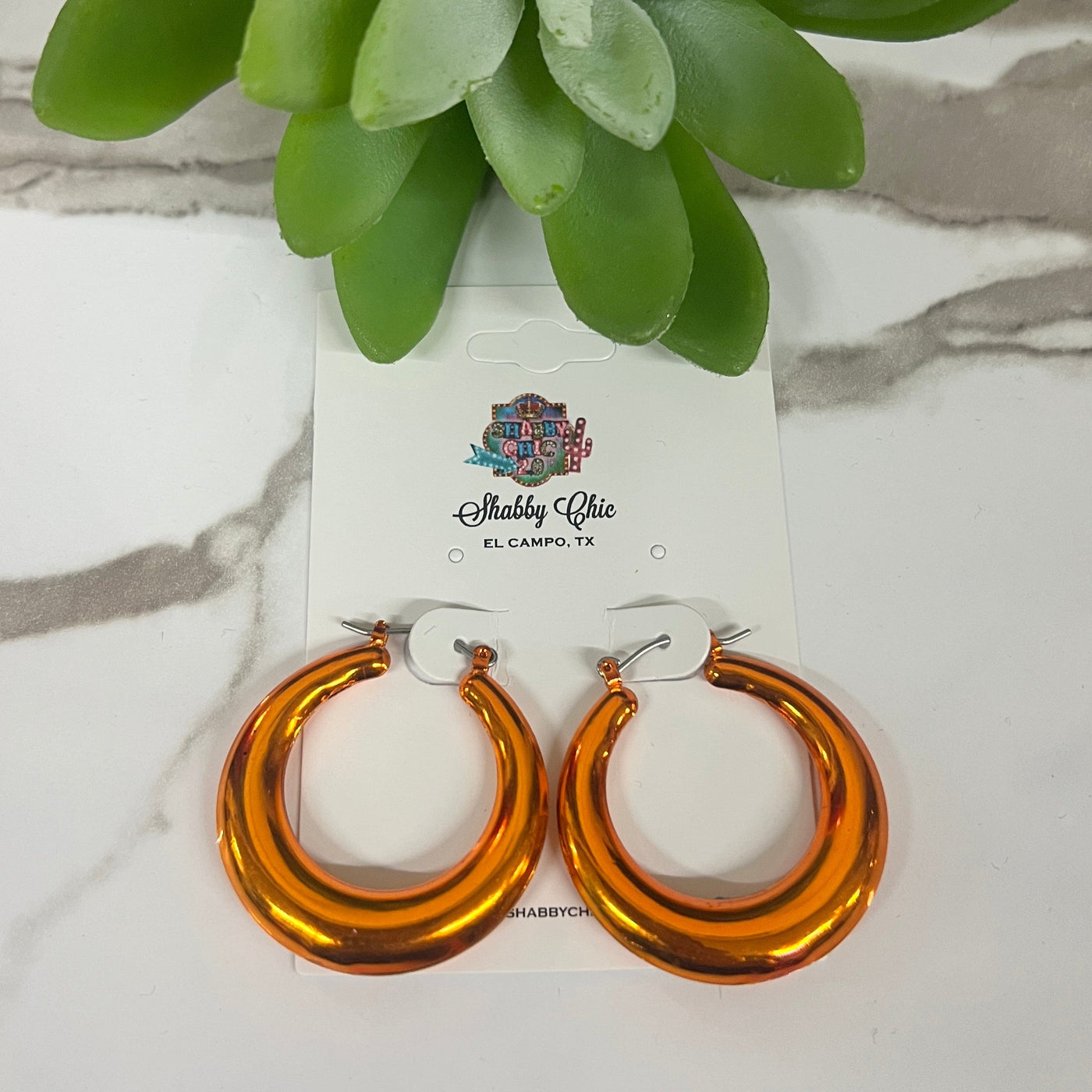 Colorful Hoop Earrings Shabby Chic Boutique and Tanning Salon Orange