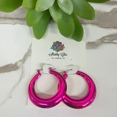 Colorful Hoop Earrings Shabby Chic Boutique and Tanning Salon Pink