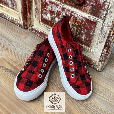 Copy of Babalu Children's Red Plaid Shoes Shabby Chic Boutique and Tanning Salon