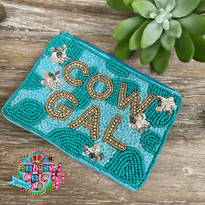 Cow Gal Beaded Bag - Turquoise Shabby Chic Boutique and Tanning Salon