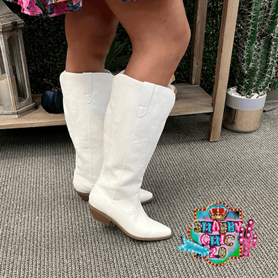 Cowgirl Boots - White Shabby Chic Boutique and Tanning Salon