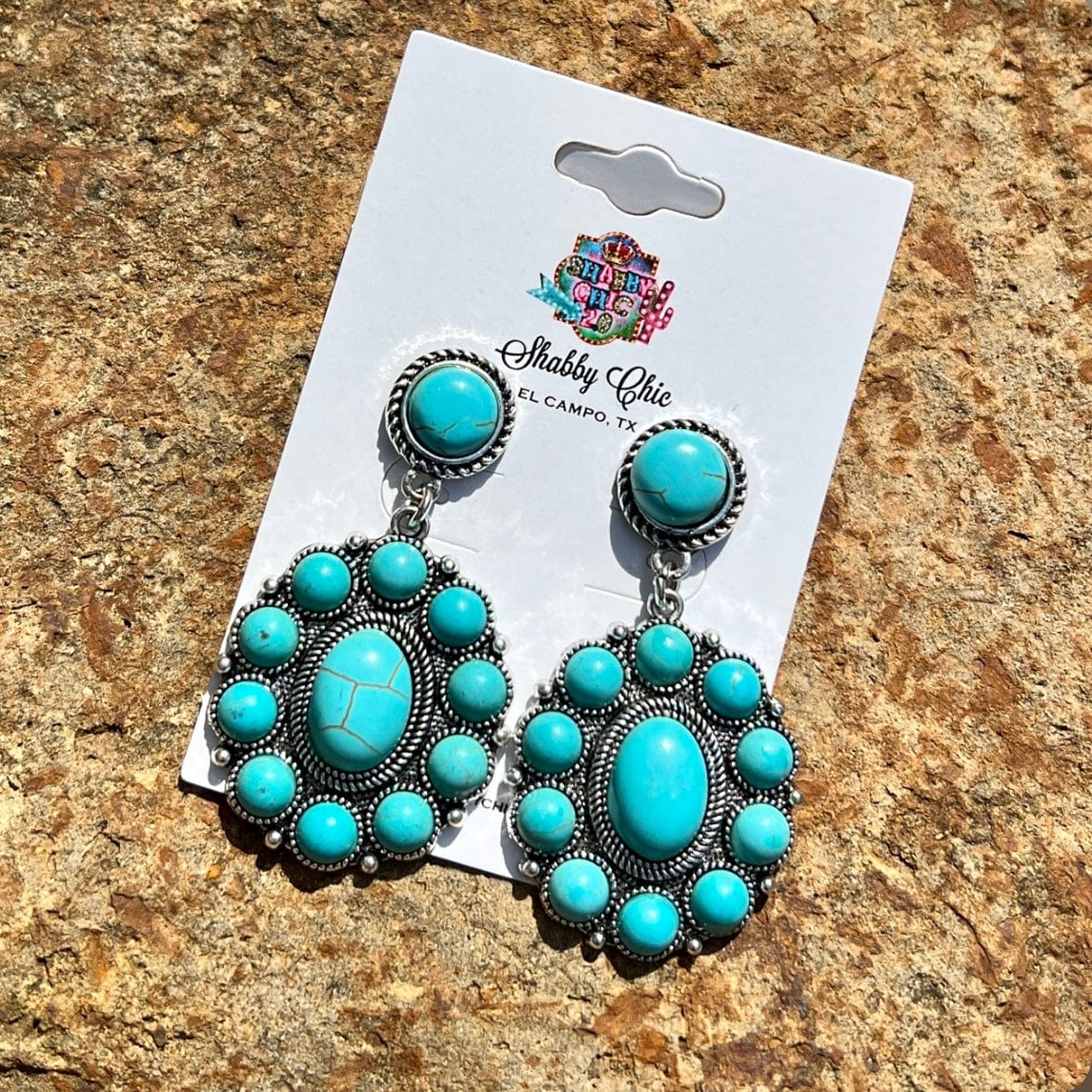 Cowgirl Dangle Earrings - Turquoise Shabby Chic Boutique and Tanning Salon
