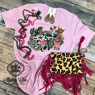 Cowprint Truck Tee Shabby Chic Boutique and Tanning Salon