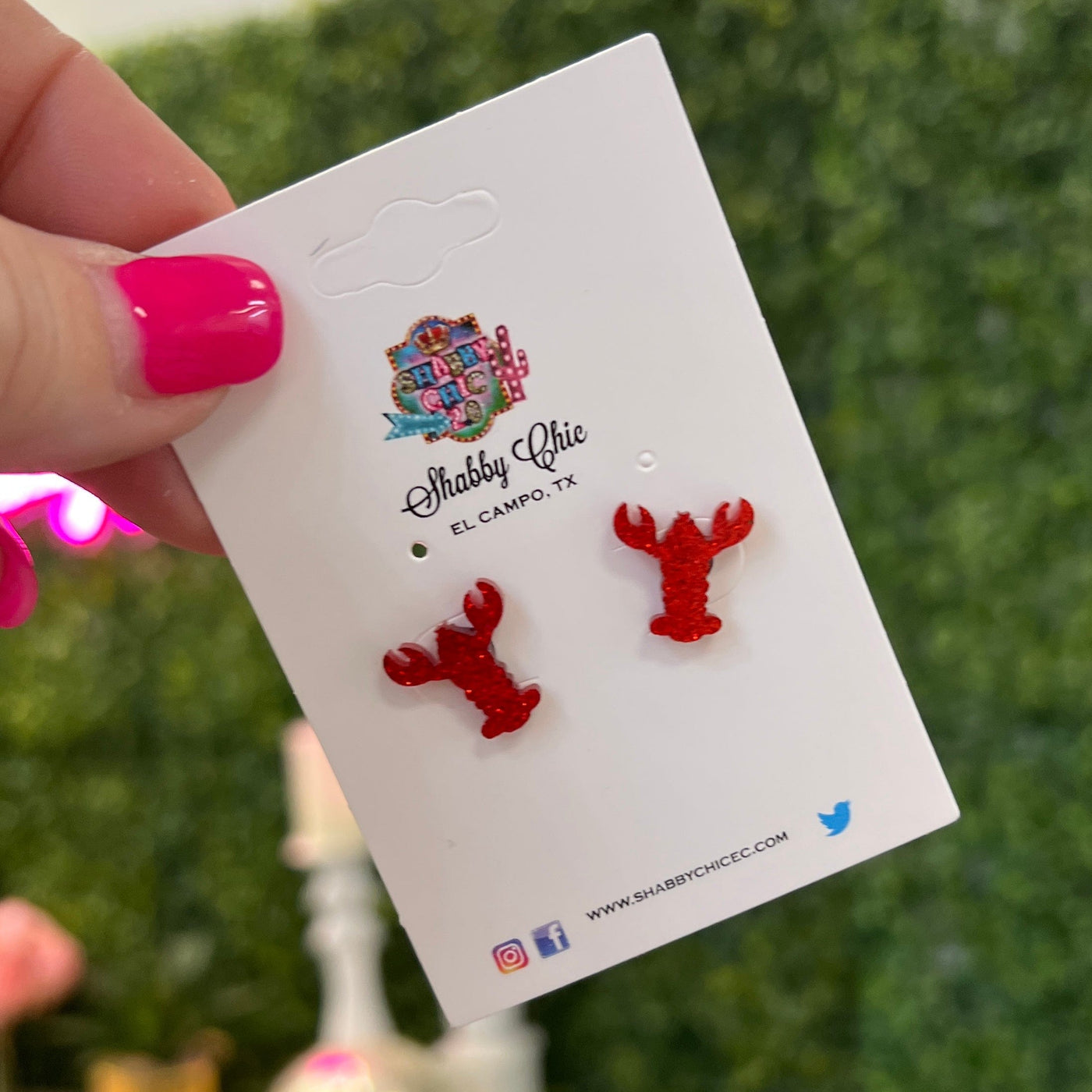 Crawfish Stud Earrings Shabby Chic Boutique and Tanning Salon