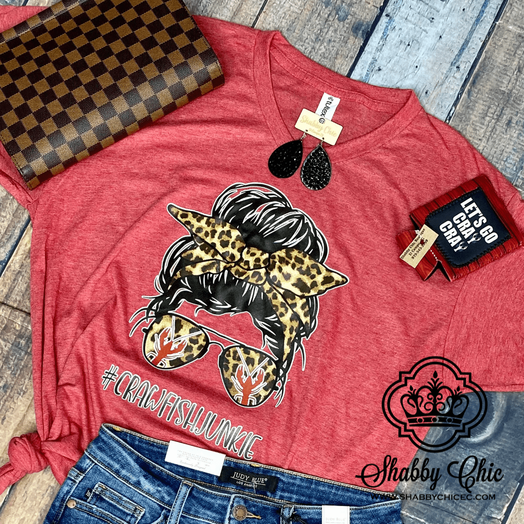 #Crawfishjunkie Tee Shabby Chic Boutique and Tanning Salon