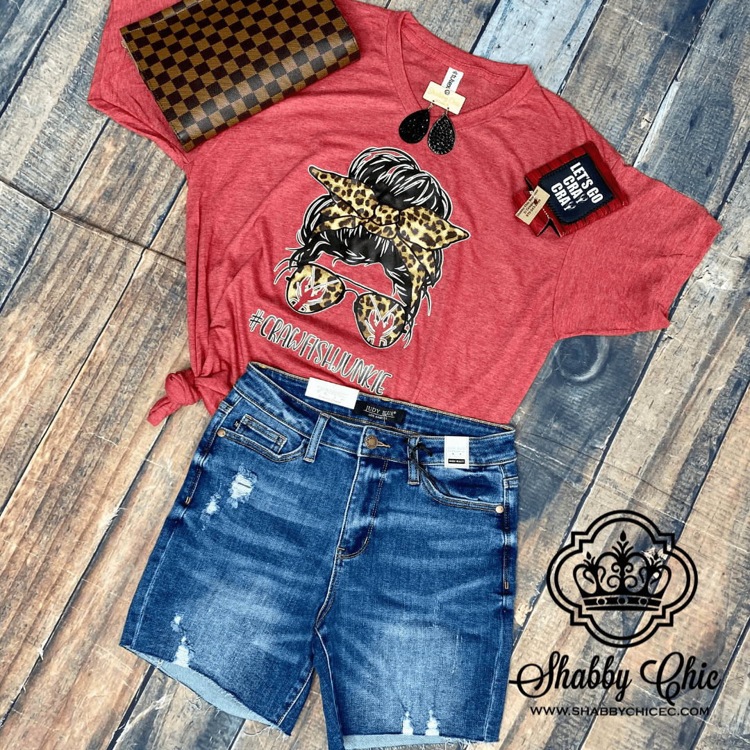 #Crawfishjunkie Tee Shabby Chic Boutique and Tanning Salon