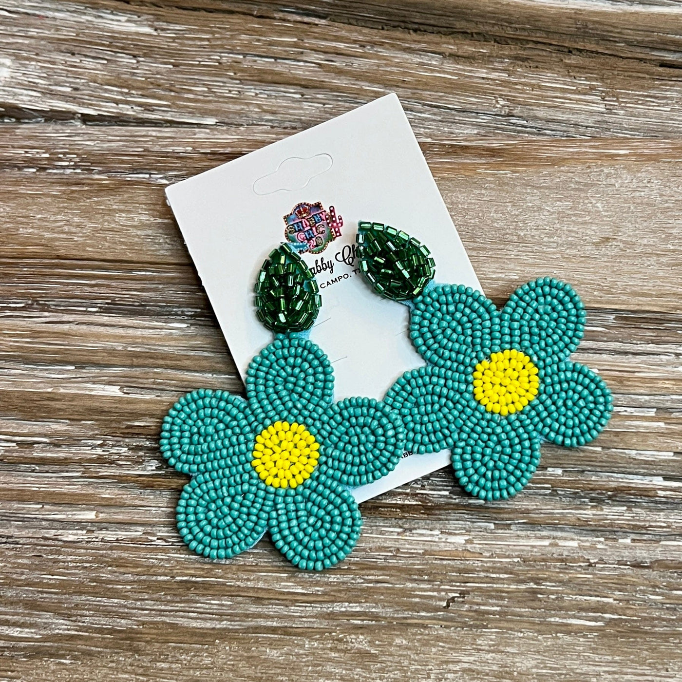 Daisy Earrings Shabby Chic Boutique and Tanning Salon Turquoise