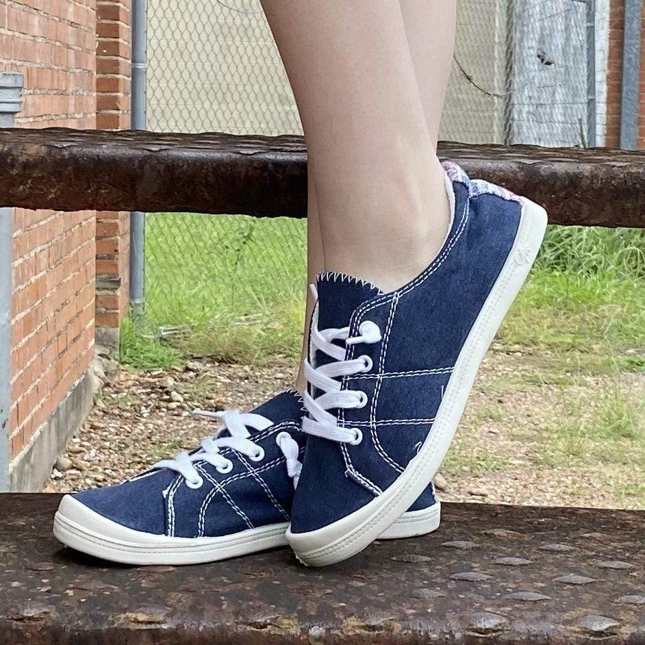 Dallas Sneakers - Navy Shabby Chic Boutique and Tanning Salon