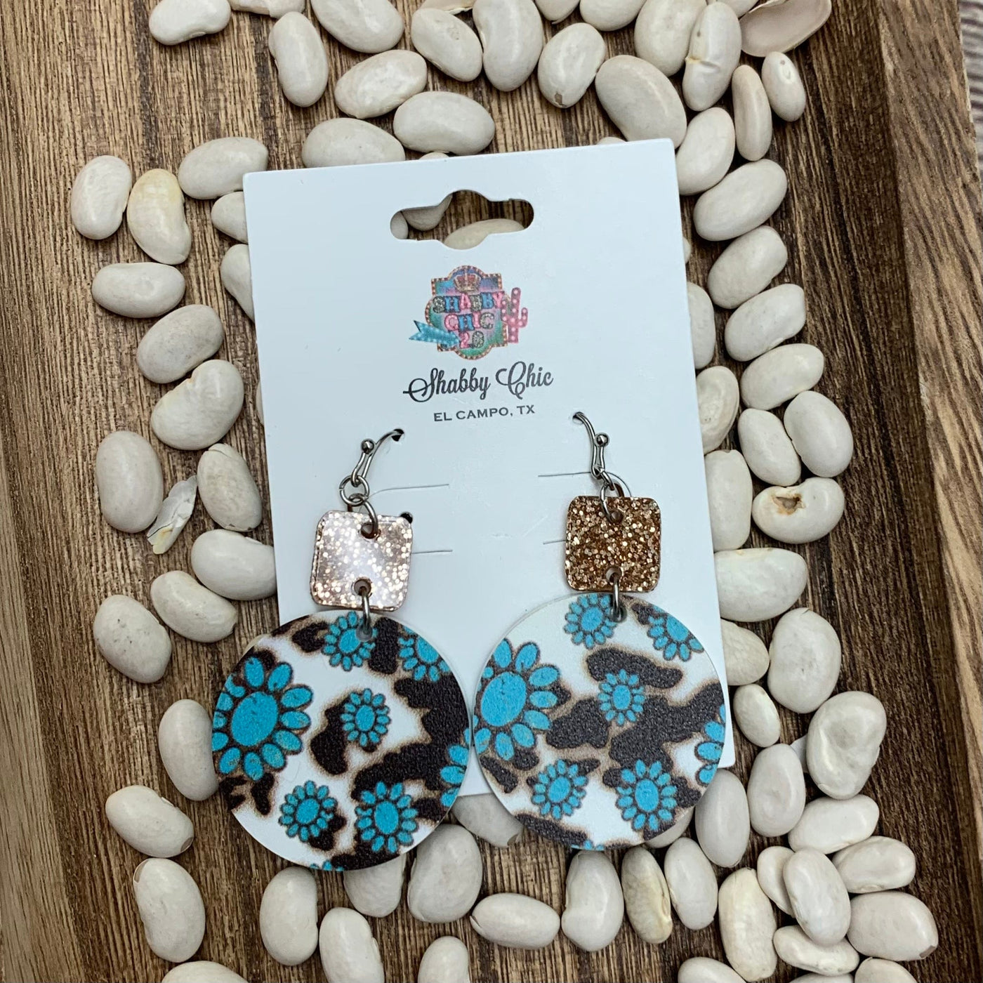 Damsel In Turquoise Earrings Shabby Chic Boutique and Tanning Salon