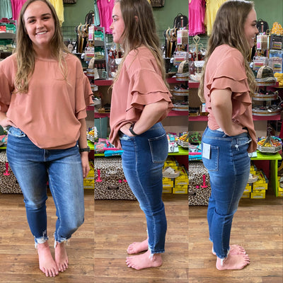 Dark Wash Haylie with Distressee Hem Jeans Shabby Chic Boutique and Tanning Salon