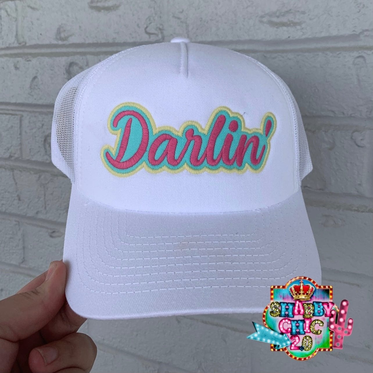 Darlin Cap Shabby Chic Boutique and Tanning Salon White