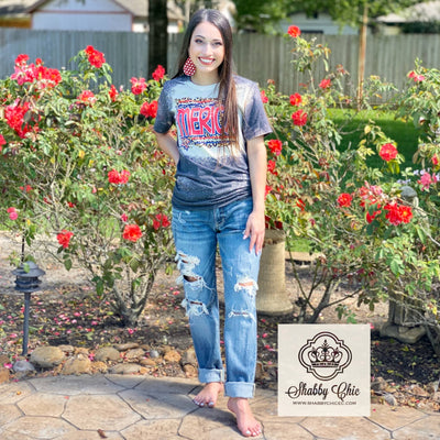 Distressed Light Wash Boyfriend Cut Jeans Shabby Chic Boutique and Tanning Salon