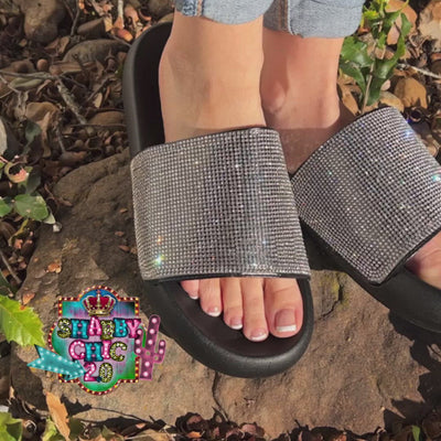 Black Basic Slide with Bling