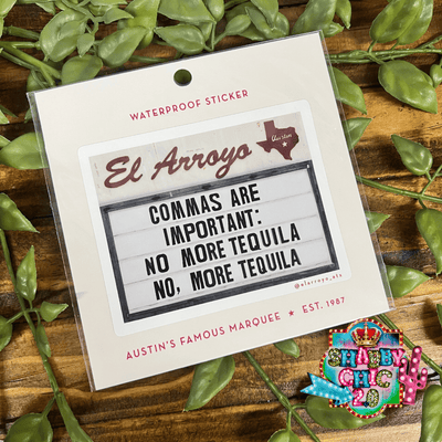 El Arroyo Stickers Shabby Chic Boutique and Tanning Salon Commas Are Important