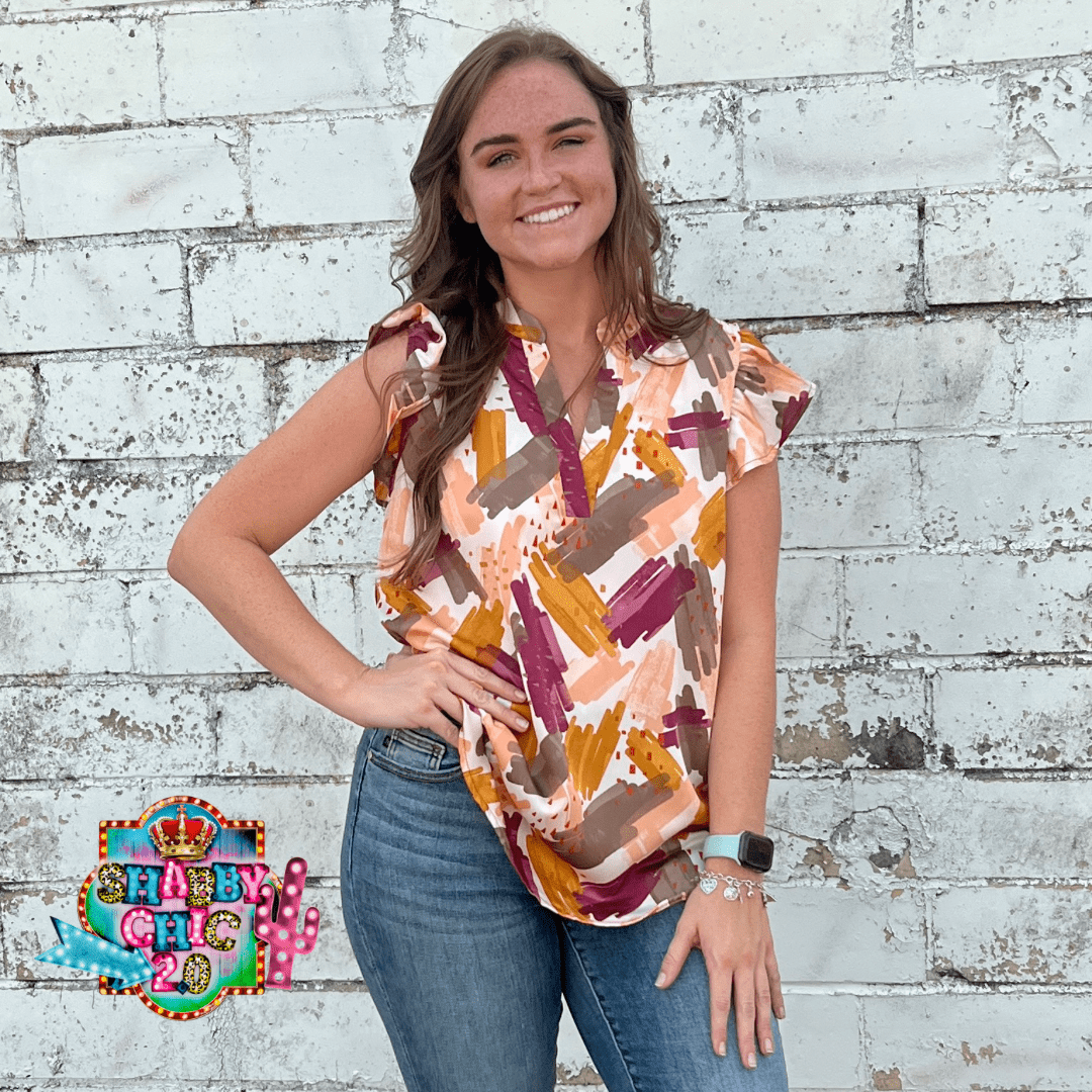 Patterned Fall Top Falling into Fall Top - Plum – Shabby Chic Boutique and Tanning Salon