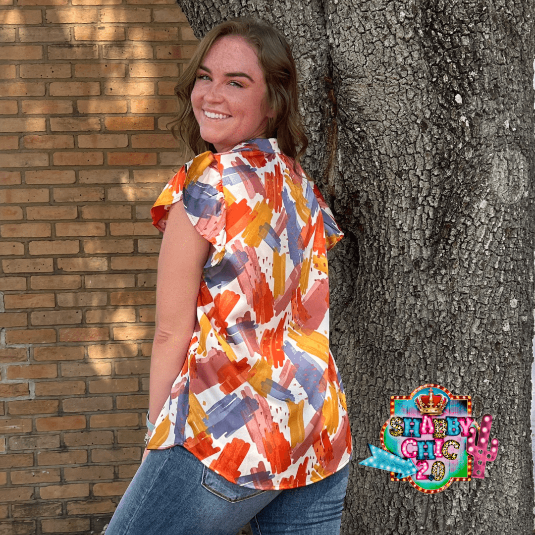 Patterned Fall Top Falling into Fall Top - Rust – Shabby Chic Boutique and Tanning Salon