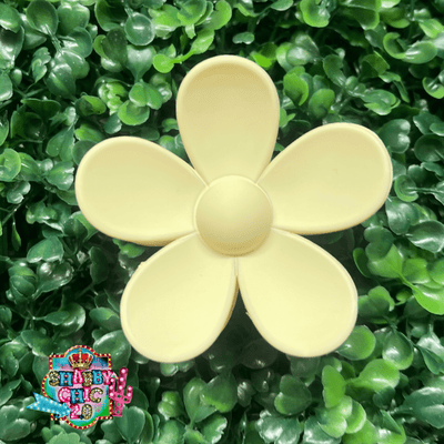 Flower Clips Shabby Chic Boutique and Tanning Salon Light Yellow