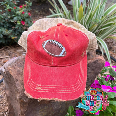 Football Cap - Red Shabby Chic Boutique and Tanning Salon