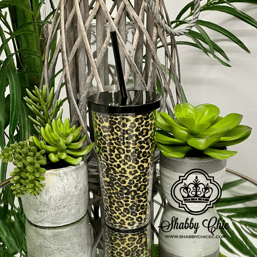 Glitter Leopard Tumbler