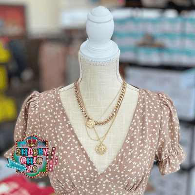 Gold Chains with Coins Set Shabby Chic Boutique and Tanning Salon