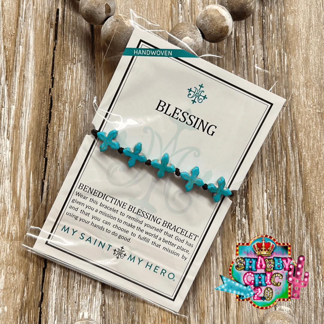 Grounded in Faith Cross Bracelet with Turquoise Crosses Shabby Chic Boutique and Tanning Salon