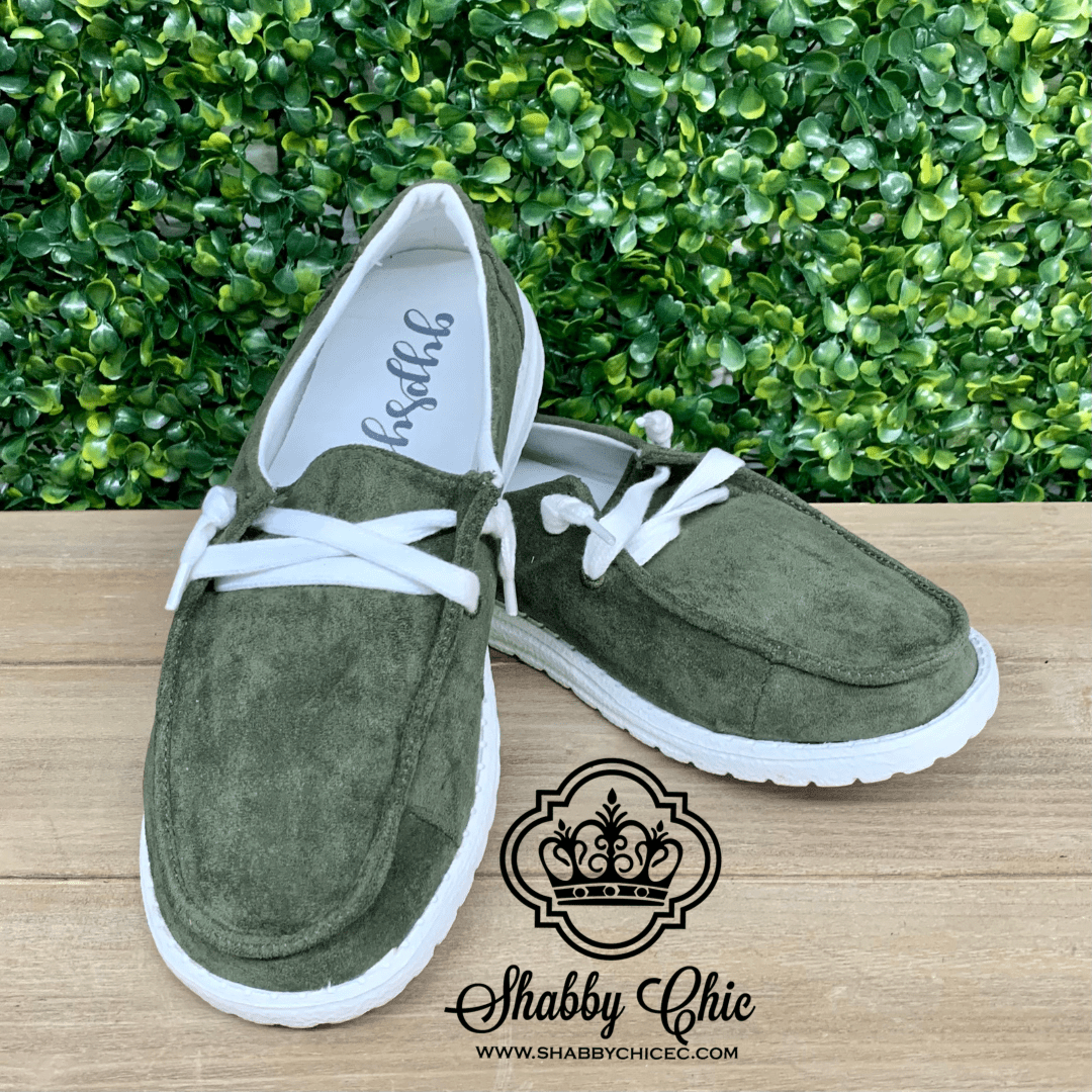 Gypsy Jazz Tintin - Khaki (Olive Suede) Shabby Chic Boutique and Tanning Salon