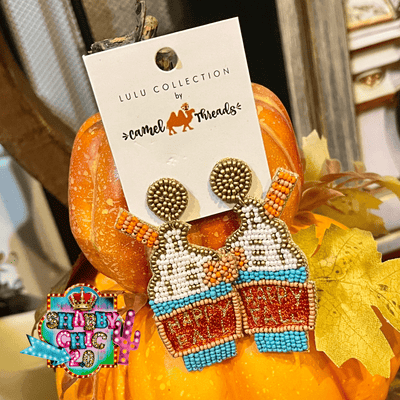 Happy Fall Beaded Earrings Shabby Chic Boutique and Tanning Salon