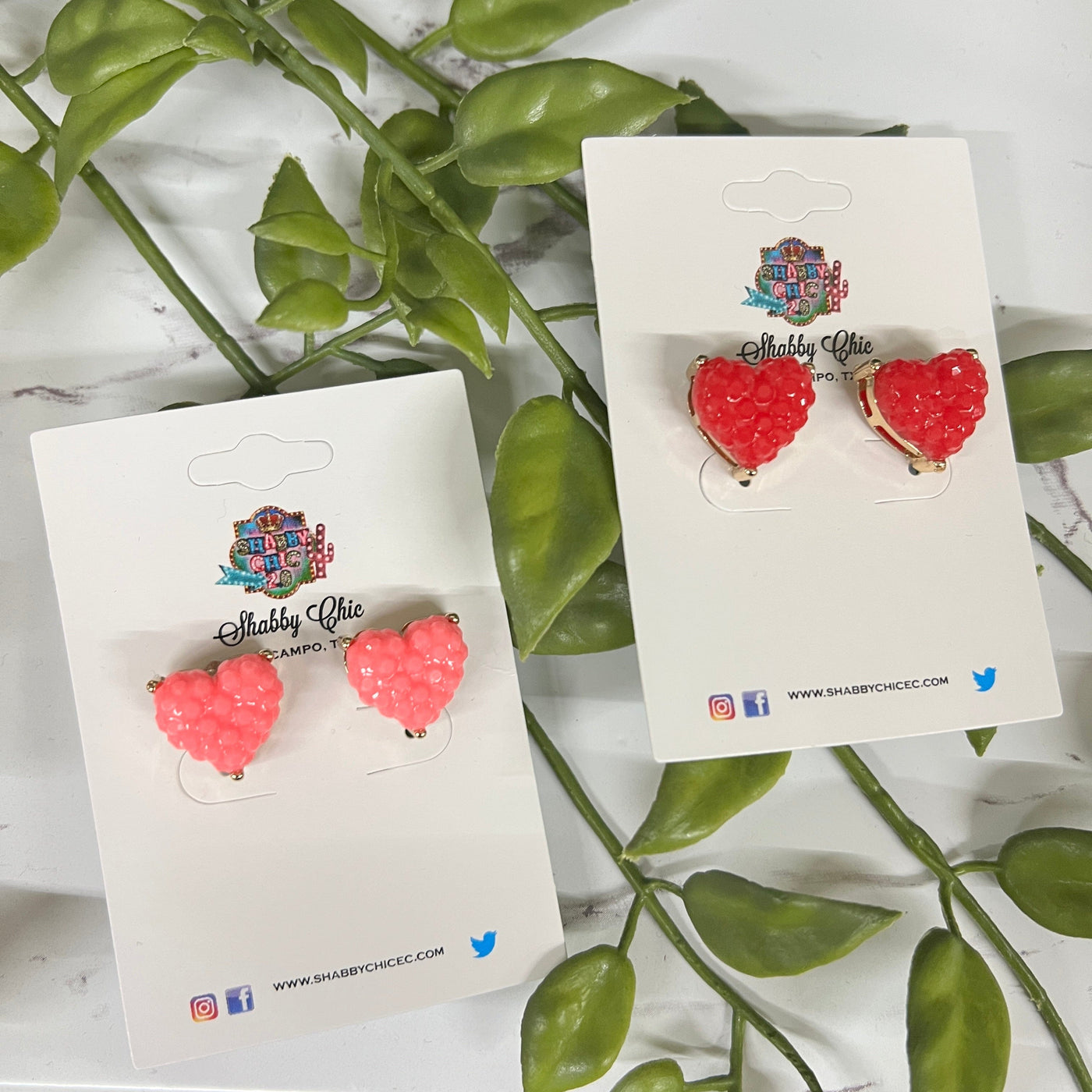 Heart Stud Earrings Shabby Chic Boutique and Tanning Salon