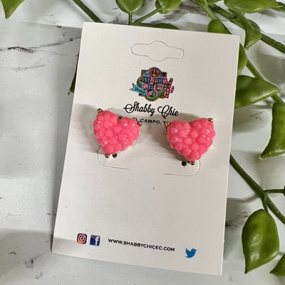 Heart Stud Earrings Shabby Chic Boutique and Tanning Salon Pink
