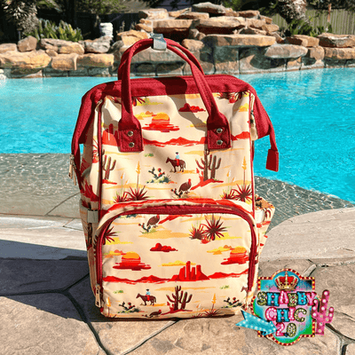 Home on the Range Diaper Bag Backpack Shabby Chic Boutique and Tanning Salon