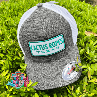 HOOEY  "CR091" CACTUS ROPES GREY/WHITE FLEXFIT HAT Shabby Chic Boutique and Tanning Salon