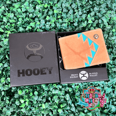 HOOEY  "TONKAWA" BIFOLD TAN W/TURQUOISE AZTEC Shabby Chic Boutique and Tanning Salon
