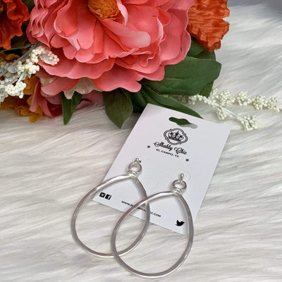 Isabel Brushed Silver Earrings Shabby Chic Boutique and Tanning Salon