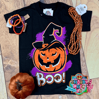 Jack-O-Lantern Boo Tee - Youth Shabby Chic Boutique and Tanning Salon