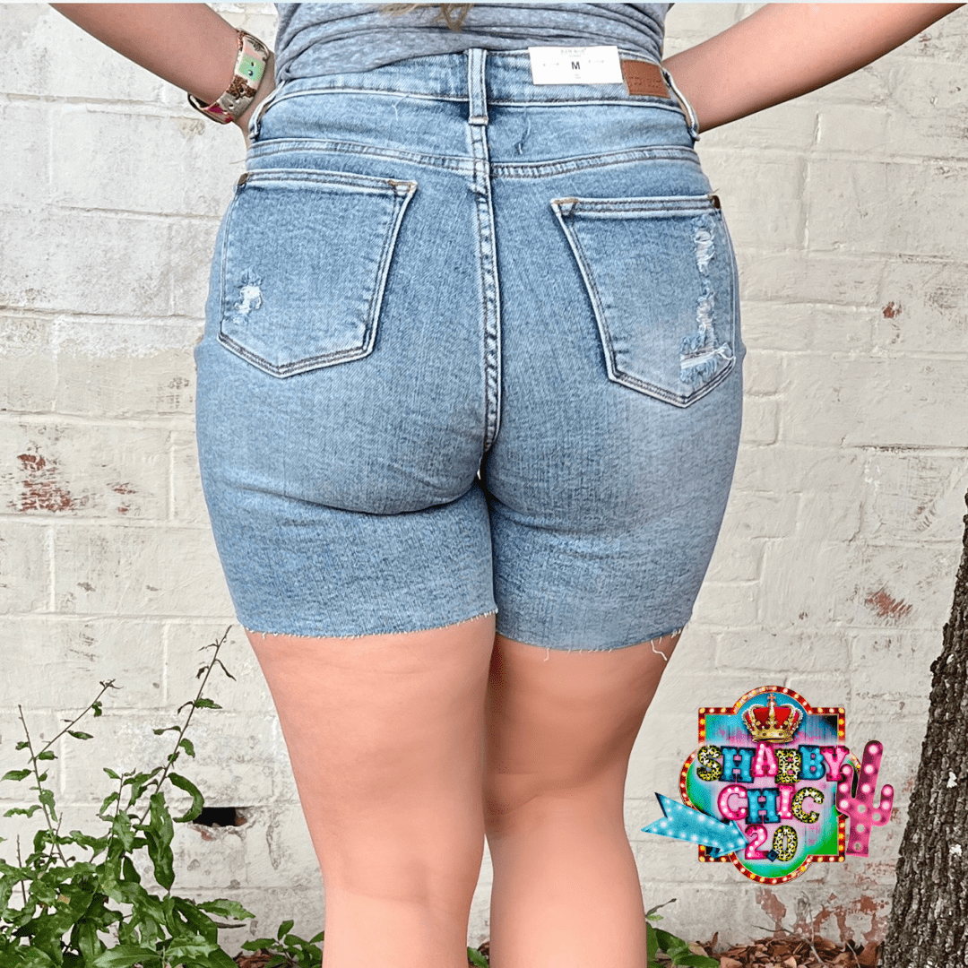 Judy Blue Light Distressed Shorts Shabby Chic Boutique and Tanning Salon