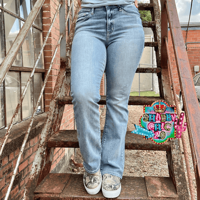 Judy Blue Light Non Distressed Mid-Rise Bootcut Jeans Shabby Chic Boutique and Tanning Salon
