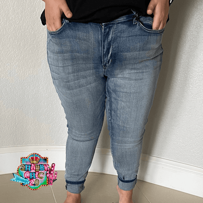 Judy Blue Light Wash Skinny Fit High Waist Jean Shabby Chic Boutique and Tanning Salon
