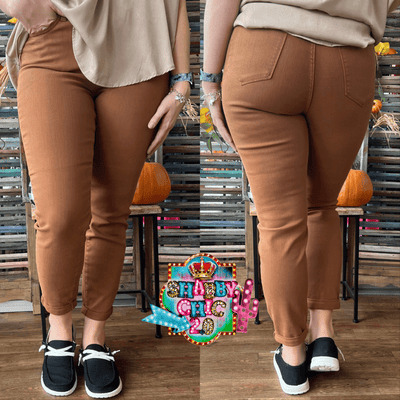 Judy Blue Slim Fit Non Distressed Brown Jeans Shabby Chic Boutique and Tanning Salon