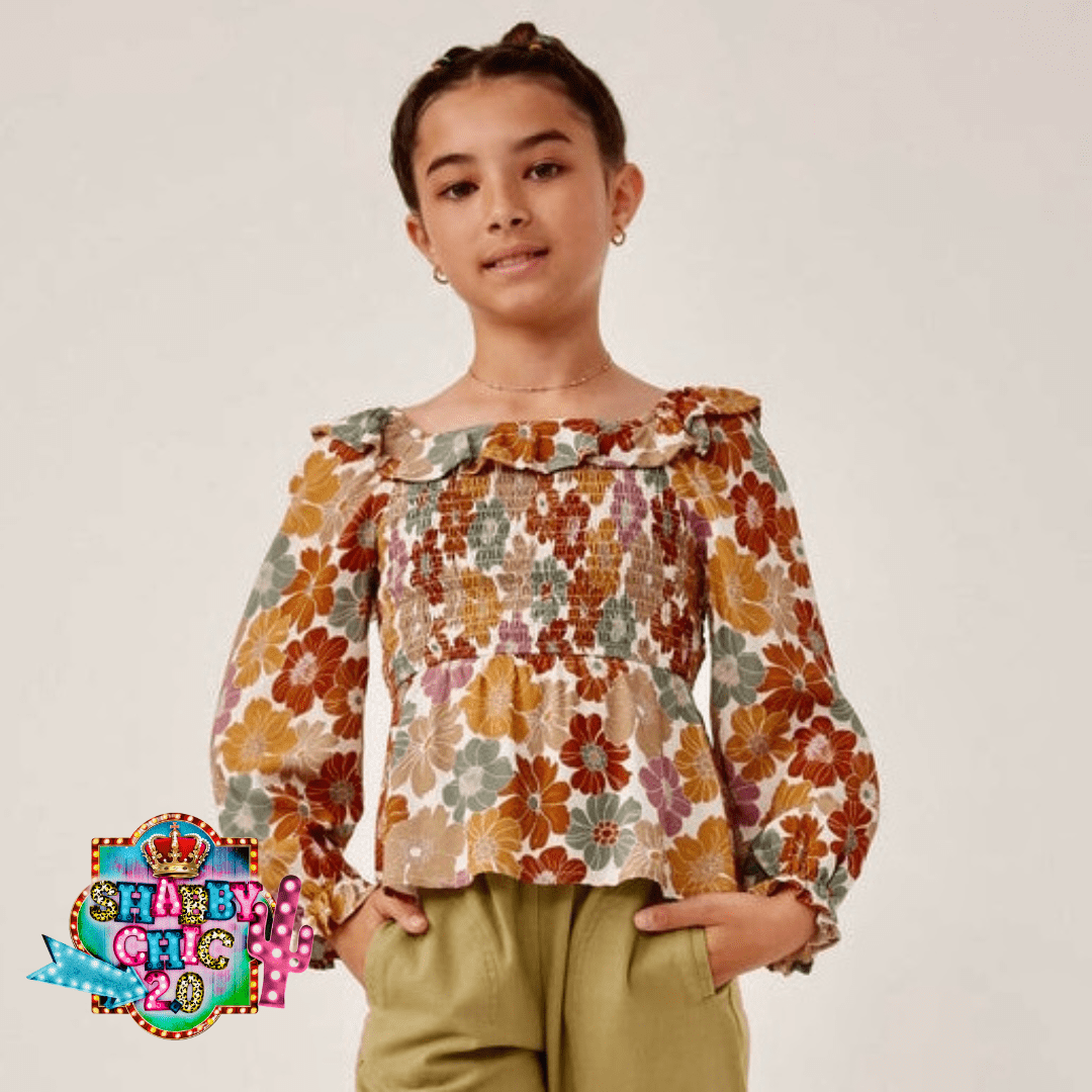 Kids Floral Top - Youth Shabby Chic Boutique and Tanning Salon