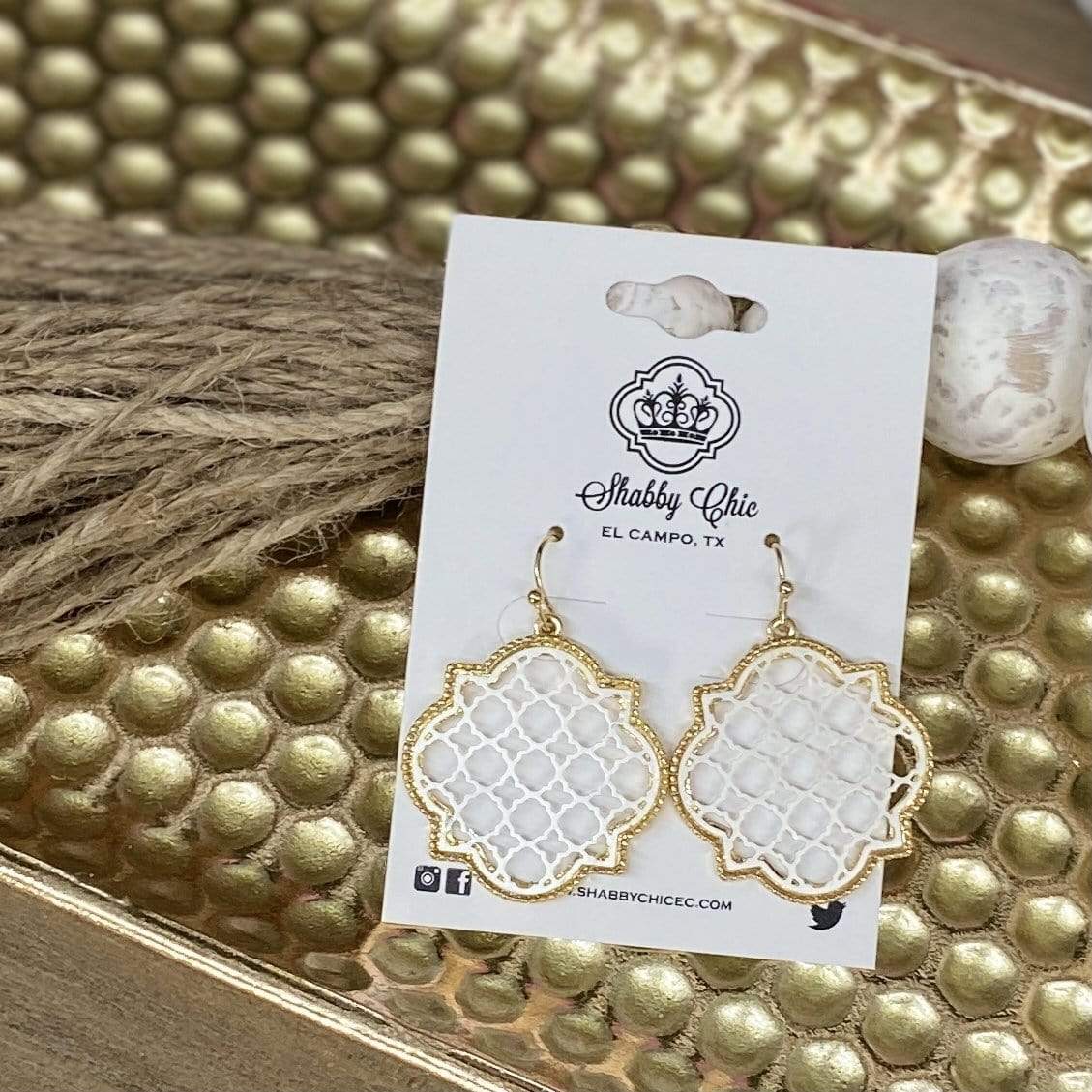 Lattice Love Earrings - Silver with Gold Shabby Chic Boutique and Tanning Salon