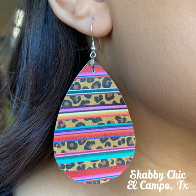 Leopard and Serape Earrings Shabby Chic Boutique and Tanning Salon