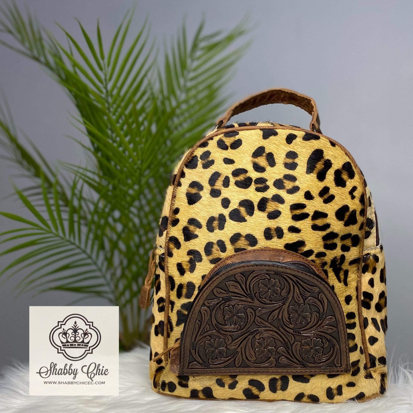 Leopard Hair on Hide Backpack Shabby Chic Boutique and Tanning Salon