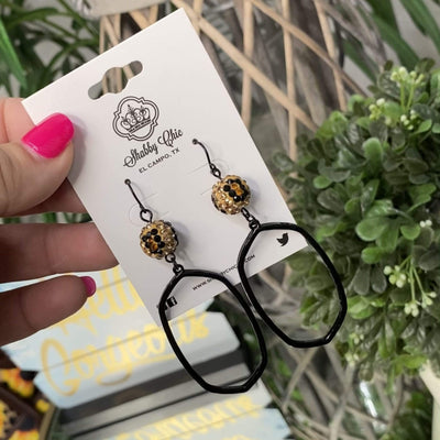 Leopard Lizzie earrings - Black Oval Shabby Chic Boutique and Tanning Salon